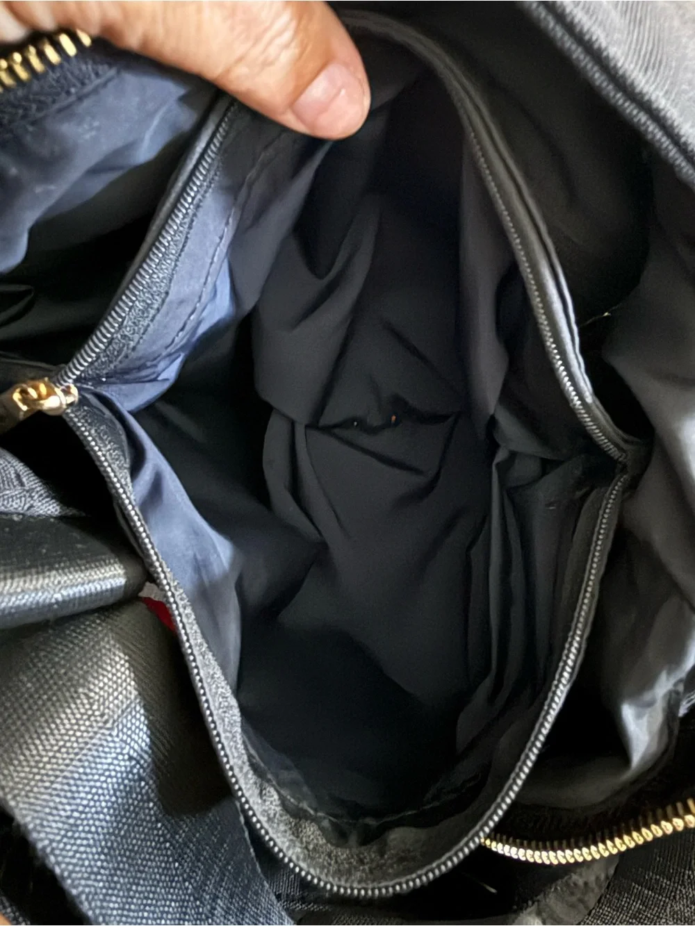Tory Burch Black Nylon Convertible Shoulder Bag / Backpack With Gold Hardware